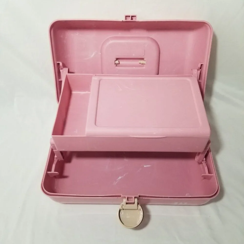 Caboodles Pink Marble Makeup Case with Mirror 5626 Made in USA